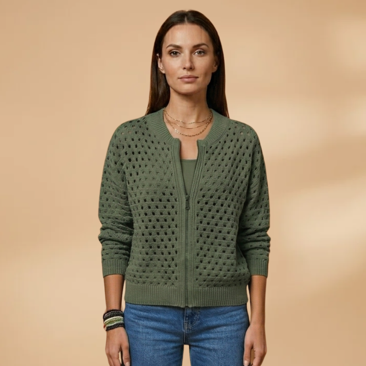 Women's Cardigan with zip fastening and cutout details