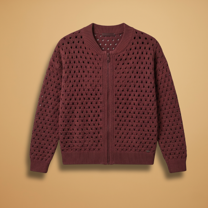 Women's Cardigan with zip fastening and cutout details