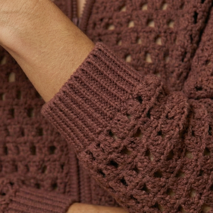 Women's Cardigan with zip fastening and cutout details