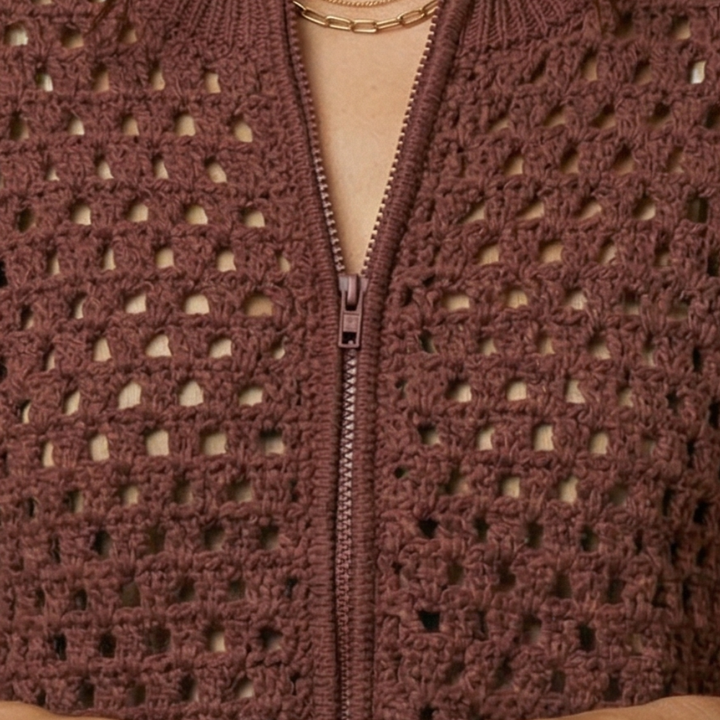 Women's Cardigan with zip fastening and cutout details