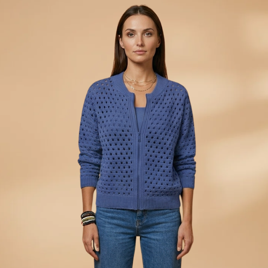Women's Cardigan with zip fastening and cutout details