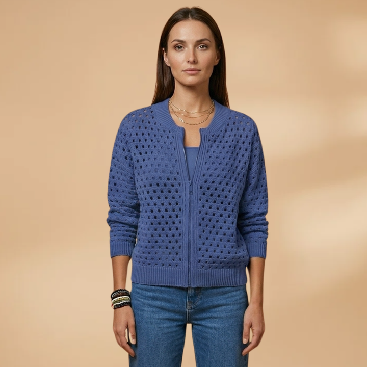 Women's Cardigan with zip fastening and cutout details