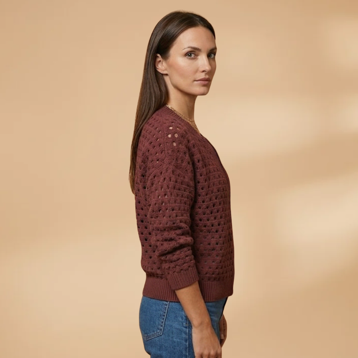 Women's Cardigan with zip fastening and cutout details