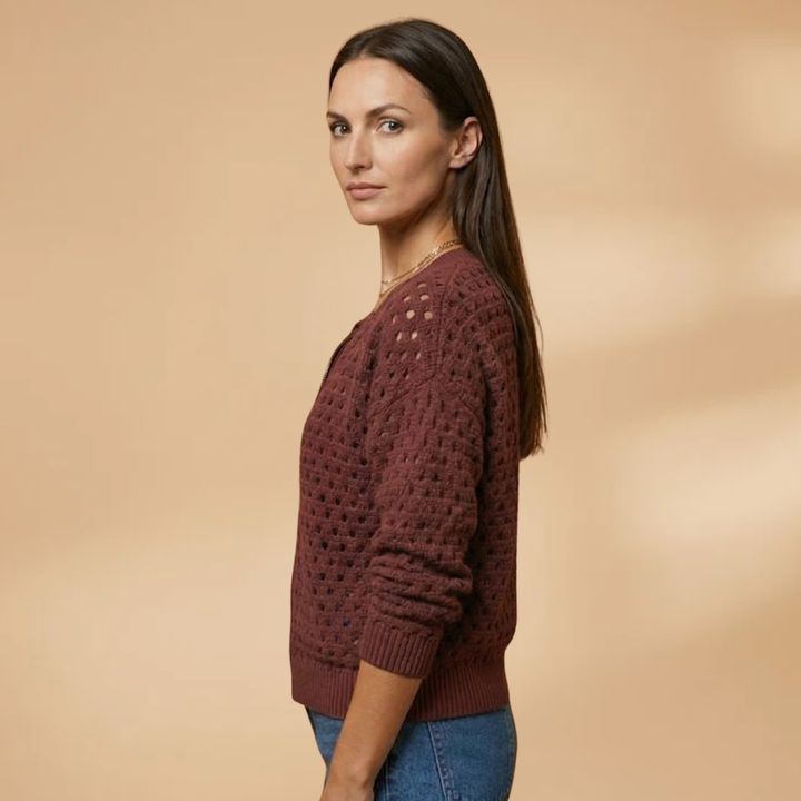 Women's Cardigan with zip fastening and cutout details