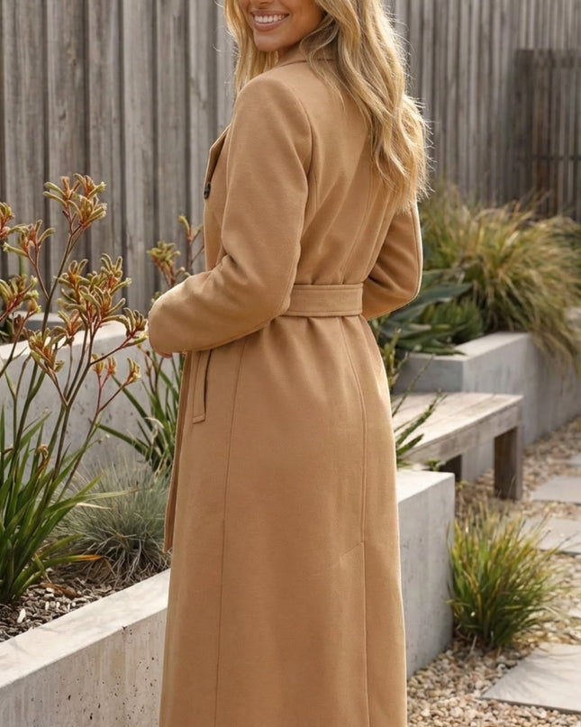 Women’s Casual Double-Breasted Long Trench Coat