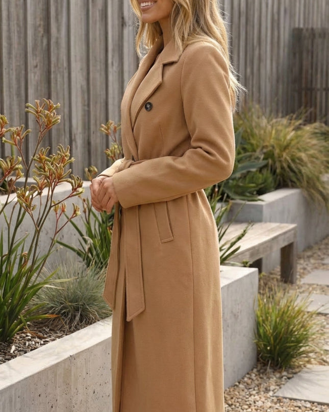 Women’s Casual Double-Breasted Long Trench Coat