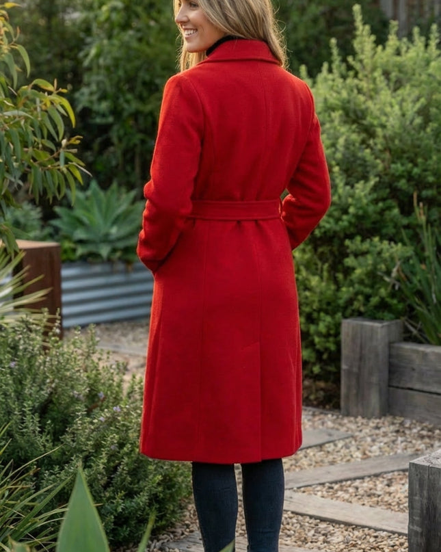 Women’s Casual Double-Breasted Long Trench Coat