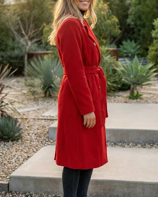 Women’s Casual Double-Breasted Long Trench Coat