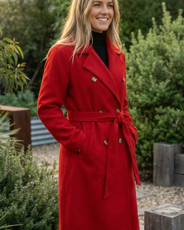Women’s Casual Double-Breasted Long Trench Coat