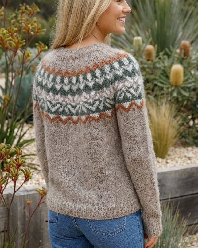 Women’s Multicoloured Pattern Knit Sweater Pullover