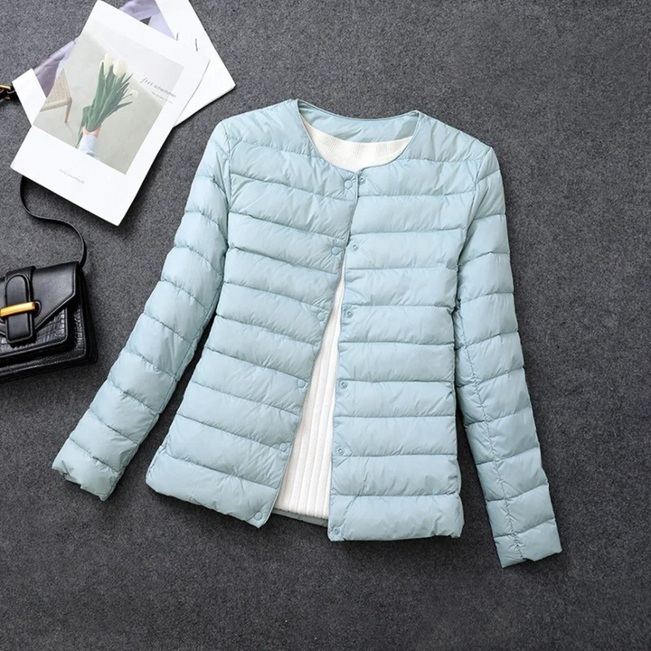 Ladies Winter Jacket Padded Without Hood with Button Closure, view 4 - Elena Harper