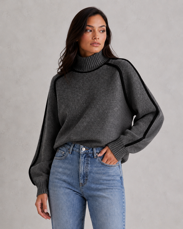Women's Merino Wool Roll Neck Jumper - Soft Knitted Winter Sweater