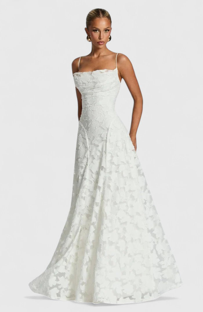 Women's Strappy Back Wedding Guest Maxi Dress - Refined Look