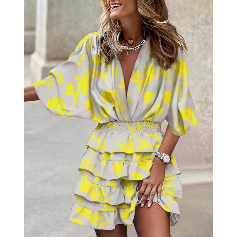 Midi Floral Dress Timeless Elegance - Elena Harper