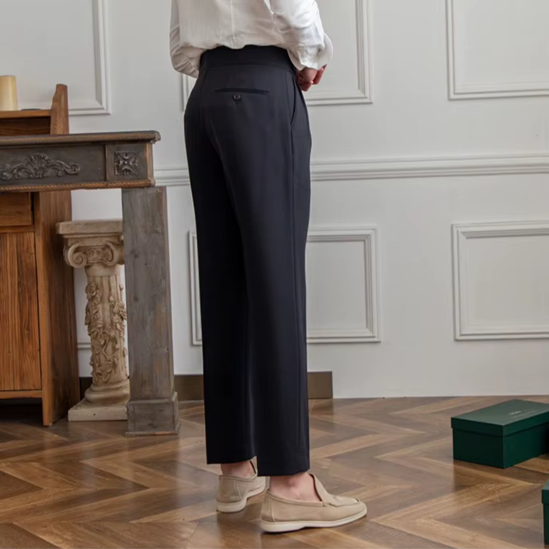 Men's Elegant Pleated Chino Trousers