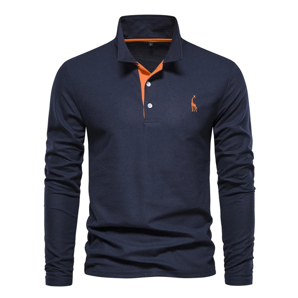 Harrington Oxford Long Sleeve Polo For Men - Elena Harper