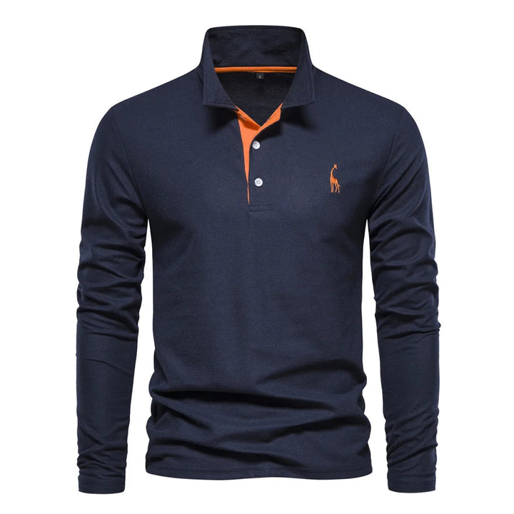 Harrington Oxford Long Sleeve Polo For Men - Elena Harper