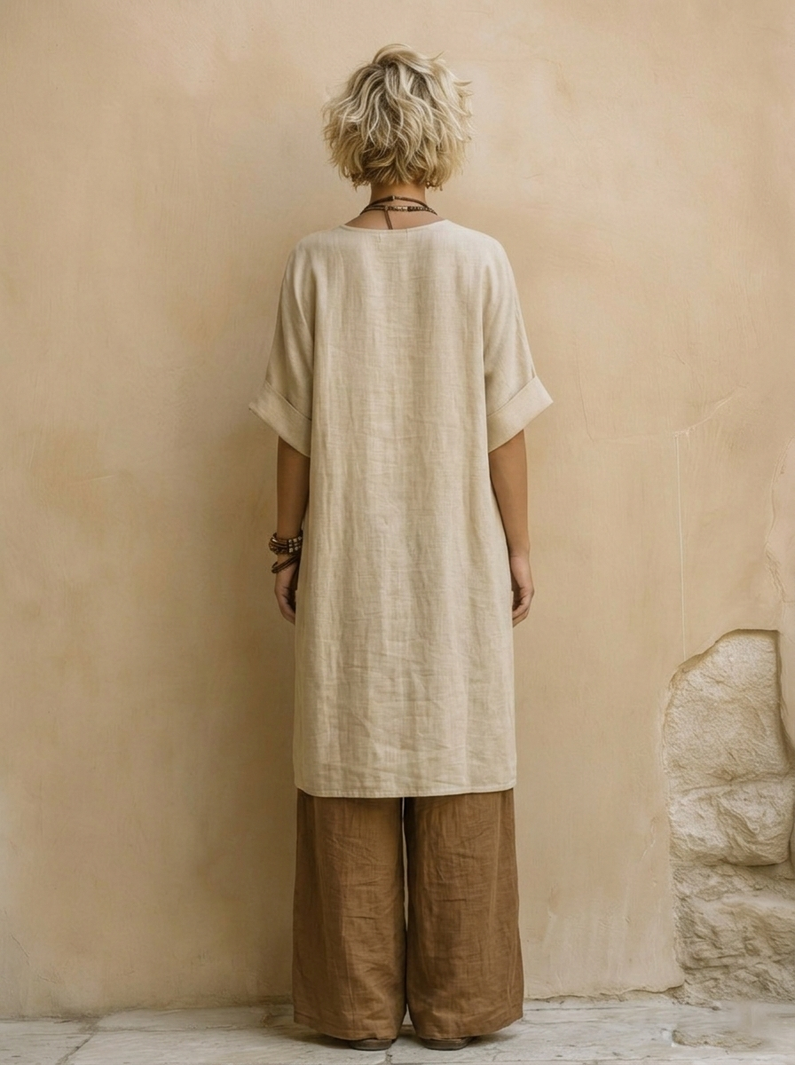 Three-Piece Women's Bohemian Set with Loose Fit in Nomadic Style