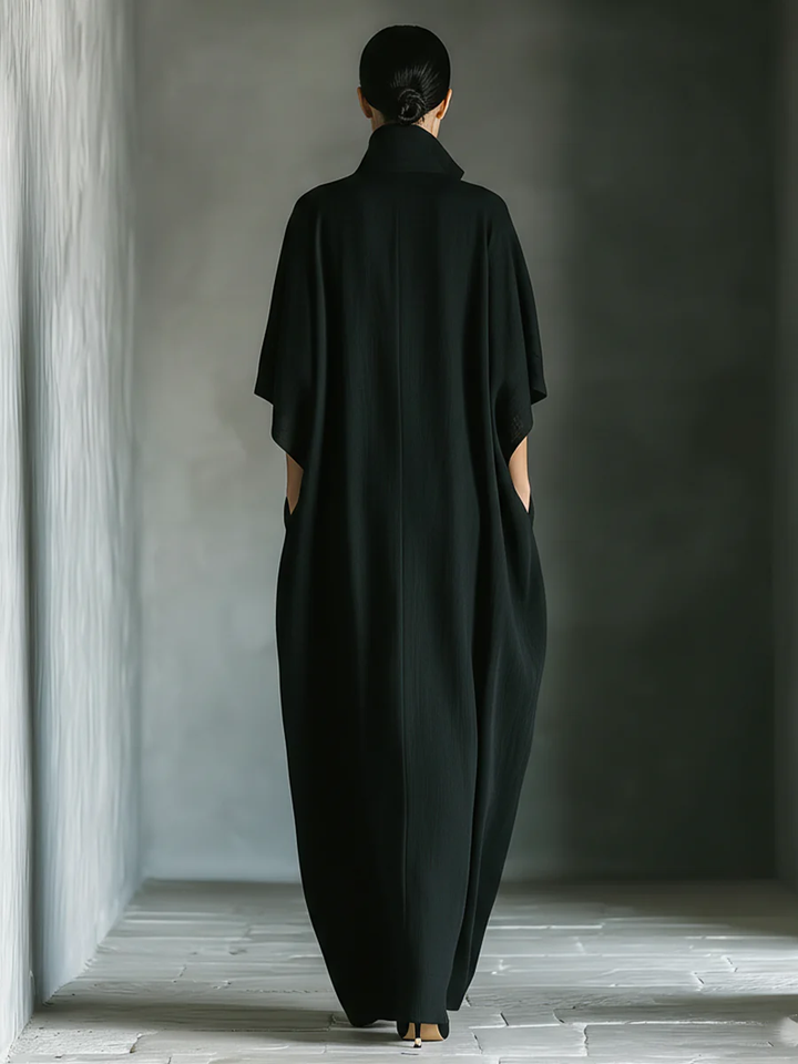 Alessandra | Oversized Black Maxi Dress in Minimalist Style