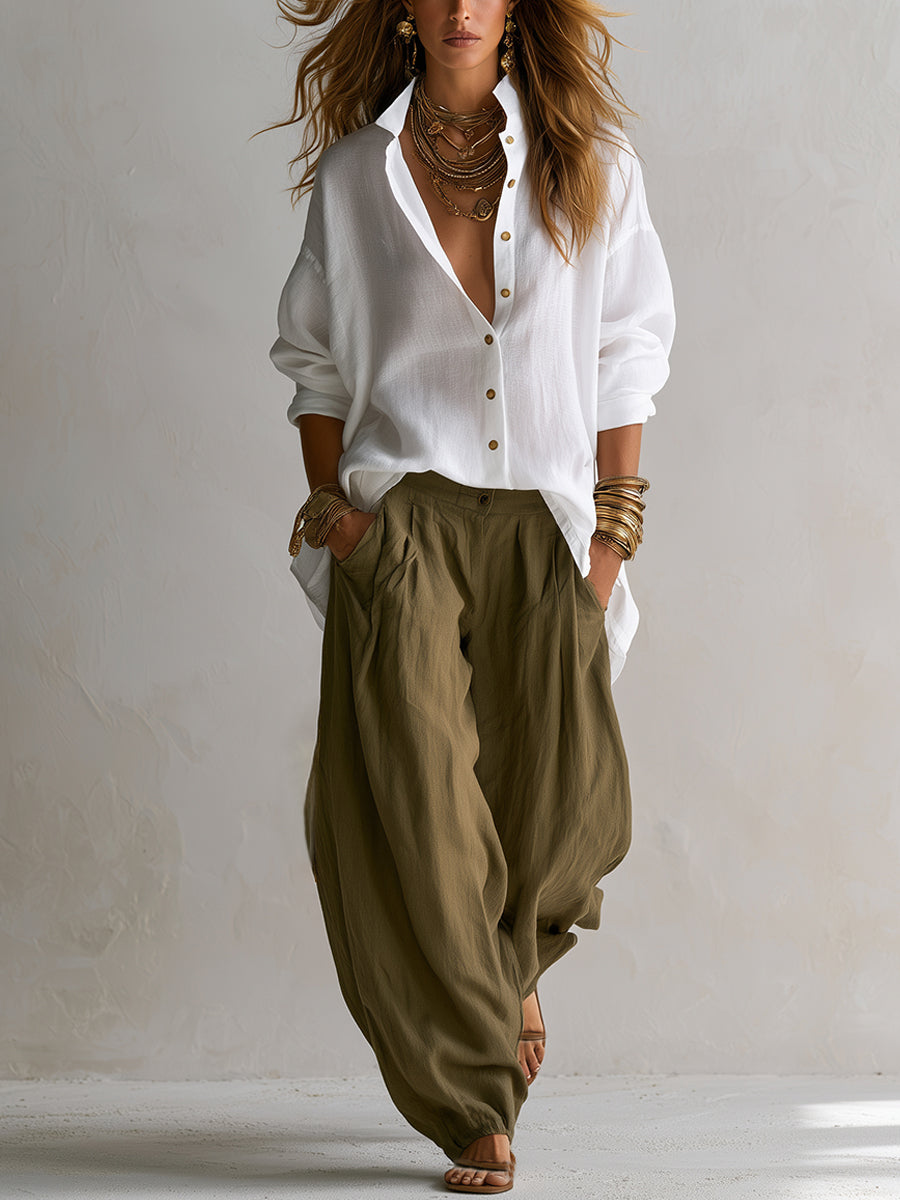 Ada - Sculptural Shirt & Balloon Trousers Set