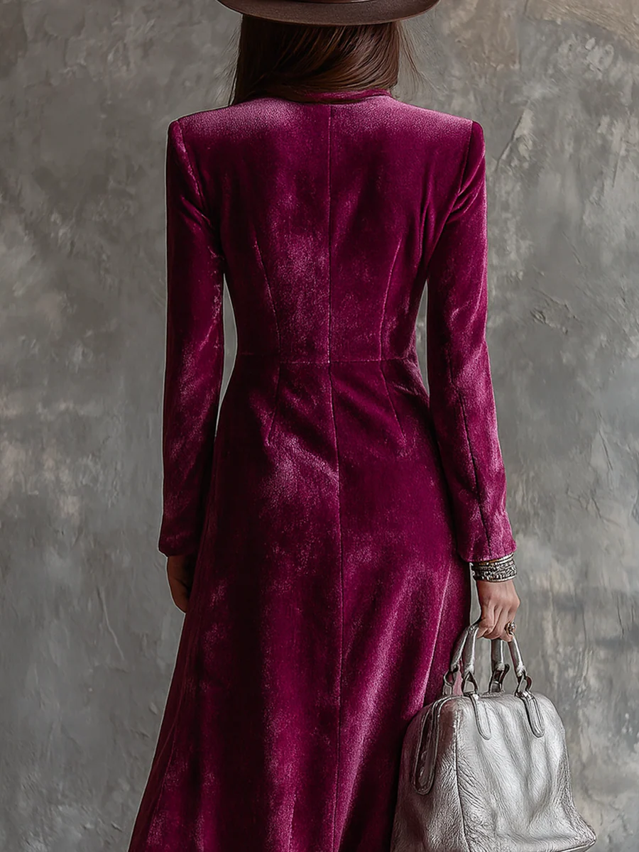 Long Velvet Blazer Dress for Women – Bold Elegance, Autumn Winter