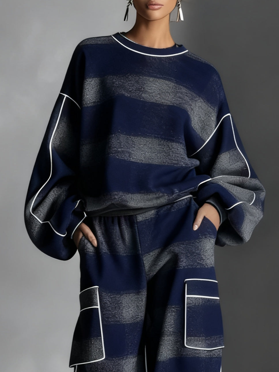 Avery Plaid Sweatshirt and Pants Set - Elena Harper