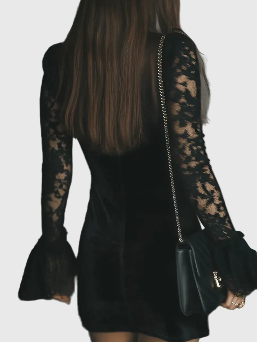 Luna | Velvet Lace Dress