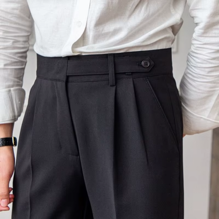 Men's Elegant Pleated Chino Trousers