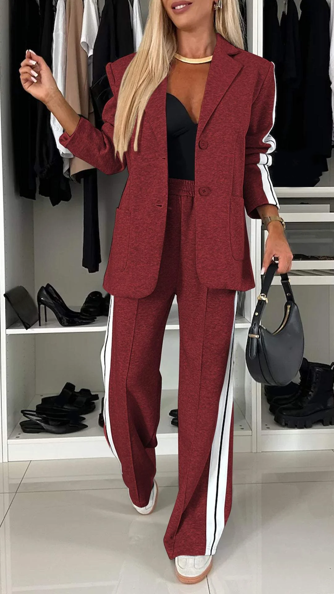 BRIELLE – SPORT LUXE BLAZER & JOGGER SET