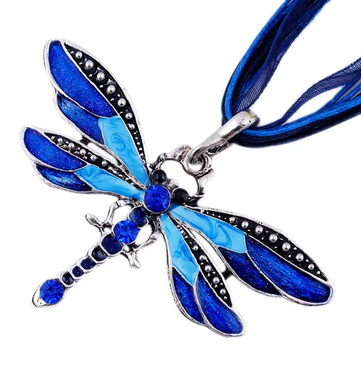 Crystal Dragonfly Pendant Necklace, view 9 - Elena Harper