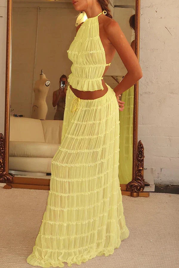Women's Flowy Boho Summer Set - Two-Piece Outfit