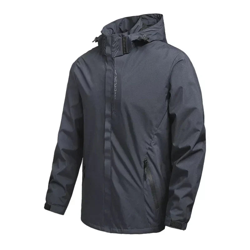 Men's Lightweight Hooded Rain Jacket - Weatherproof & Reflective