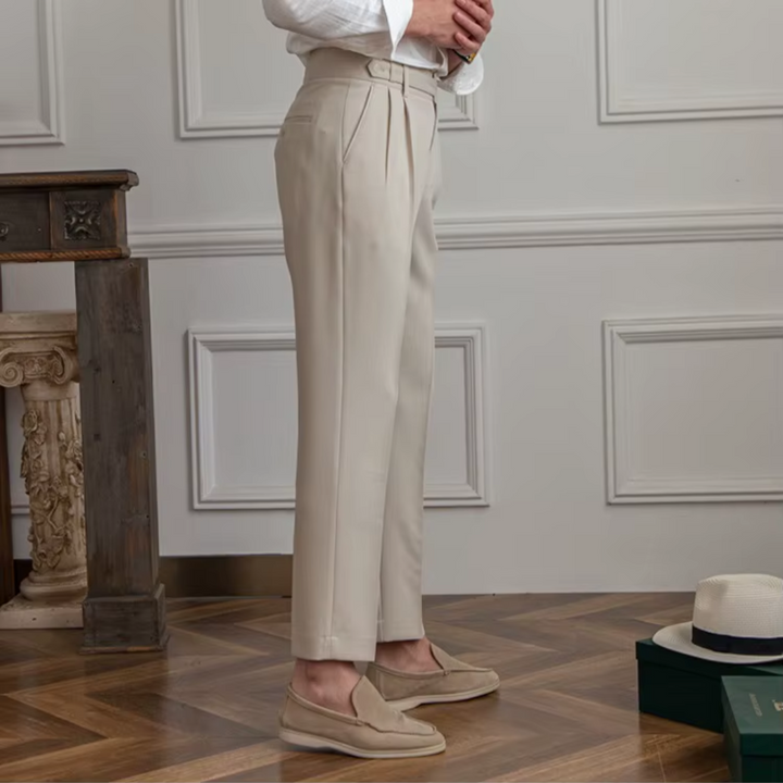 Men's Elegant Pleated Chino Trousers