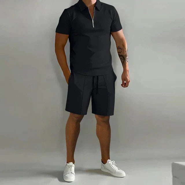 Men's Zip-up Polo Set - Elena Harper