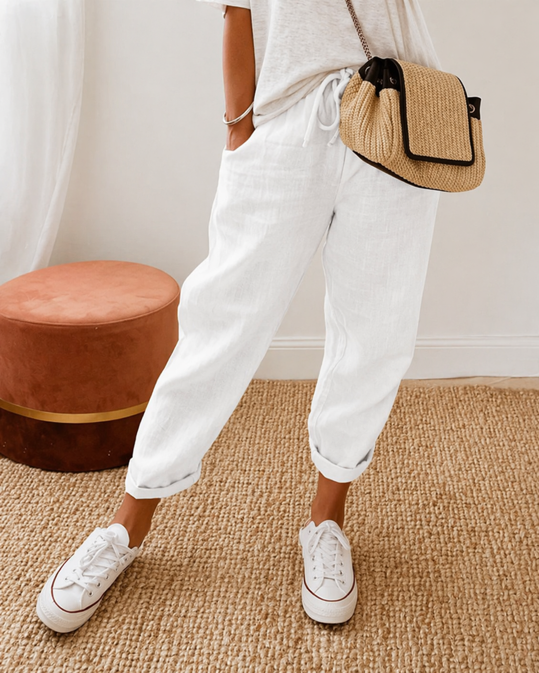 RELAXED LINEN PANTS FOR WOMEN