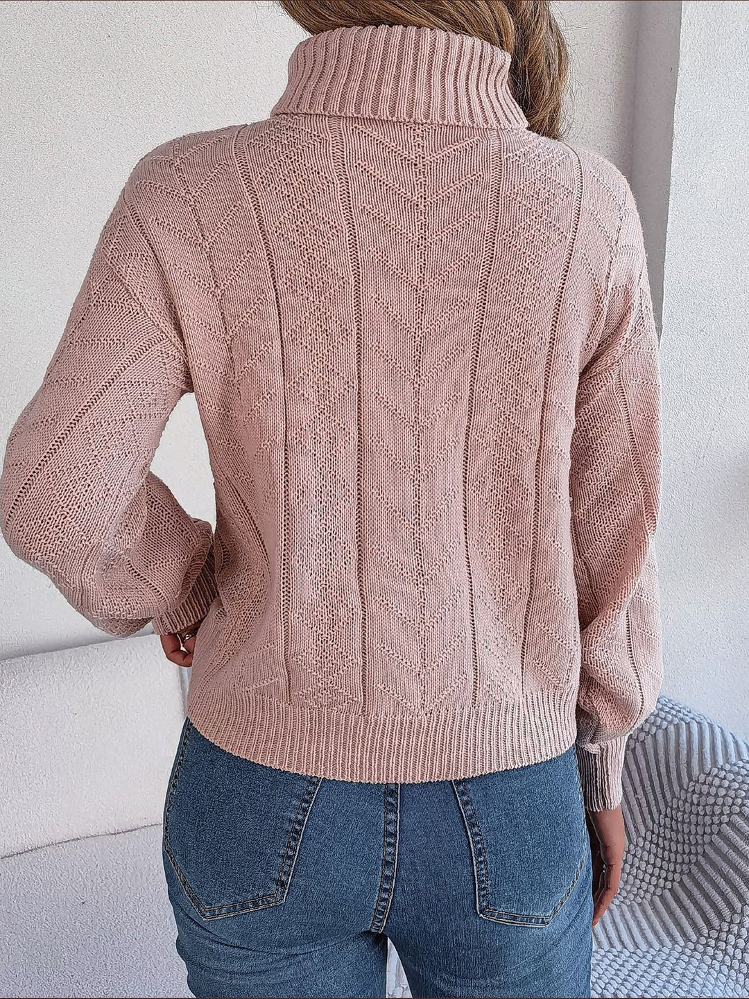Cable Knit Sweater for Women | Turtleneck & Cable Pattern