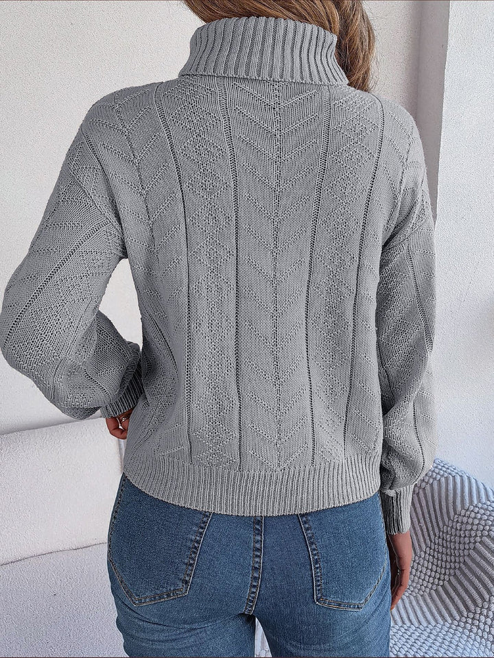 Cable Knit Sweater for Women | Turtleneck & Cable Pattern