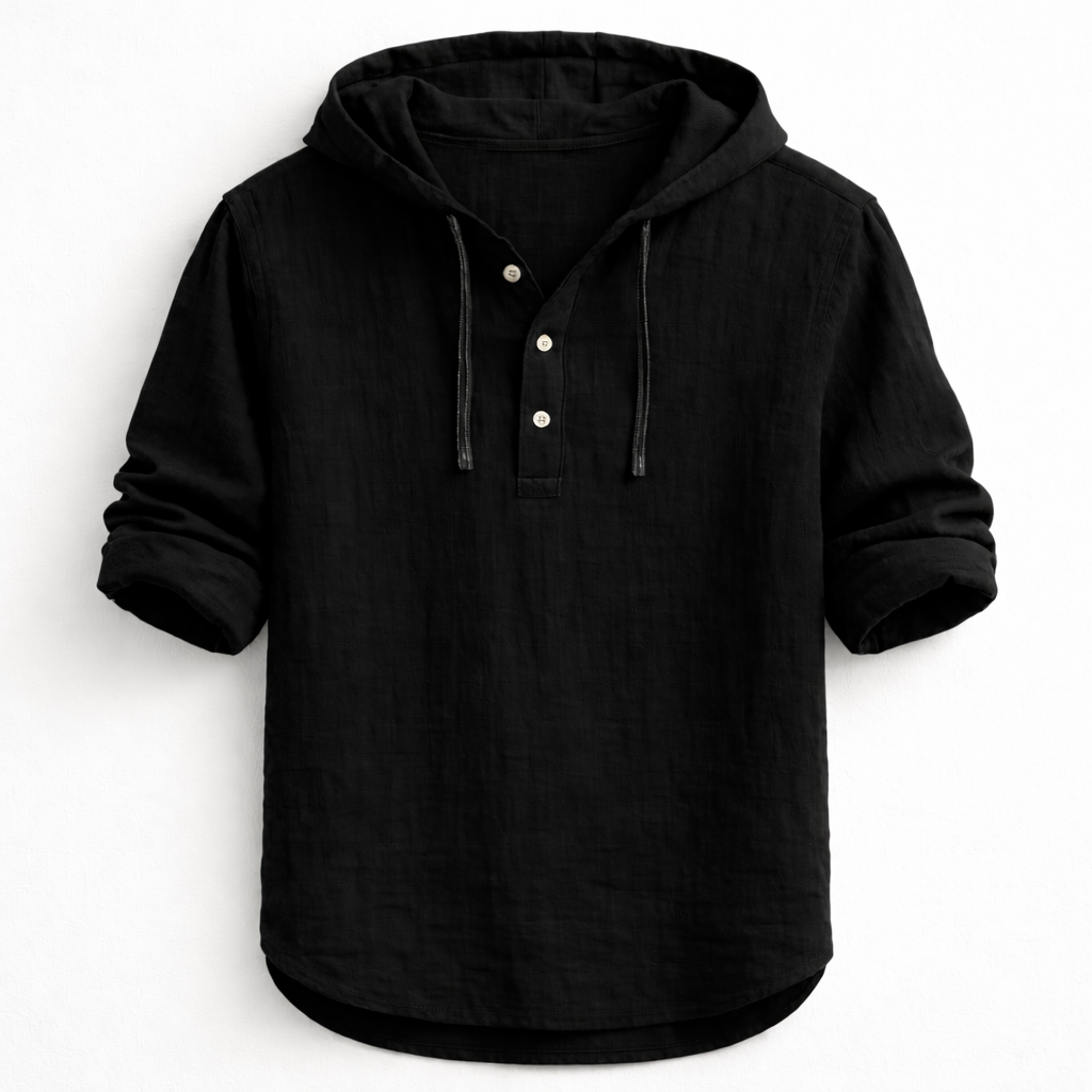 LAURENT MONACO | LINEN HOODIE SHIRT FOR MEN