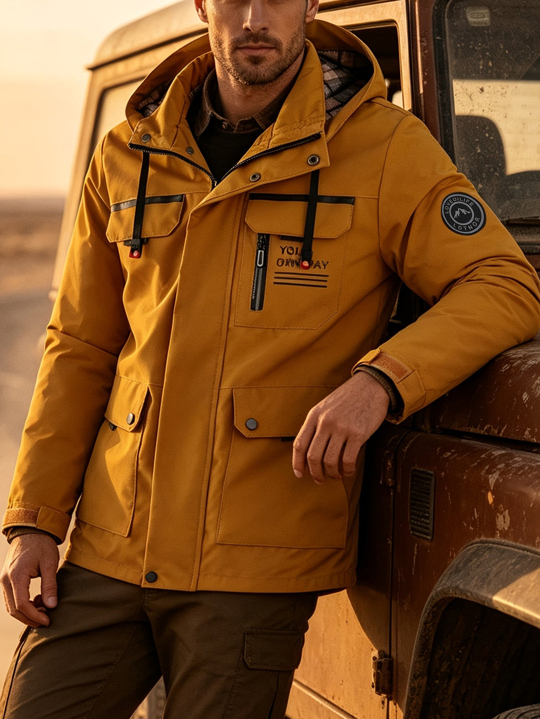 LAURENT MONACO | HOODED JACKET WITH ZIPPER FOR MEN