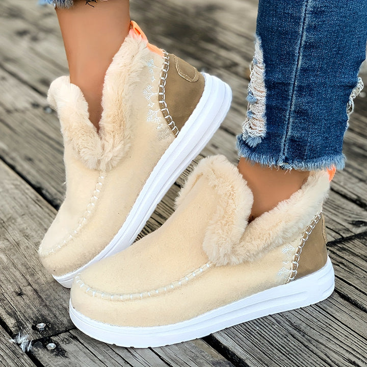 Ladies Warm Slippers – Non-Slip, Plush Lining for Home and Winter Use