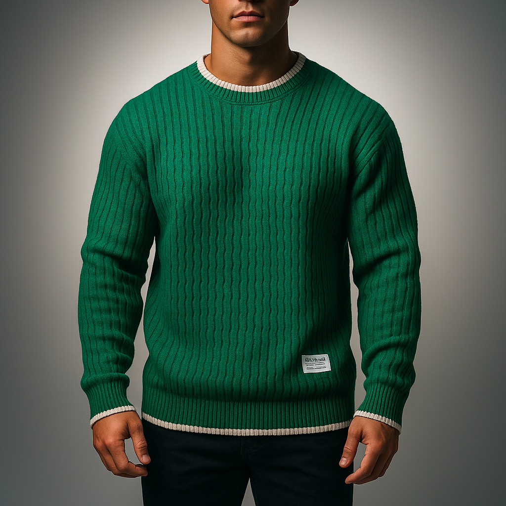 Gabriel | Premium Knitted Sweater Made of Merino Wool with Cable Knit