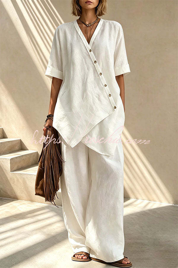 Tulum Asymmetric Linen Two-Piece Set