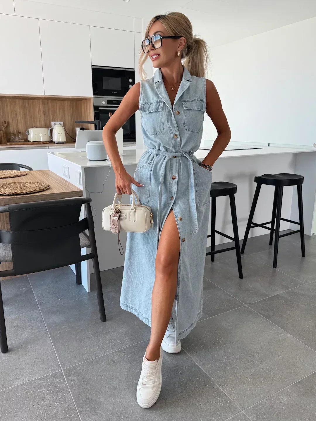 MODERN DENIM DRESS FOR WOMEN