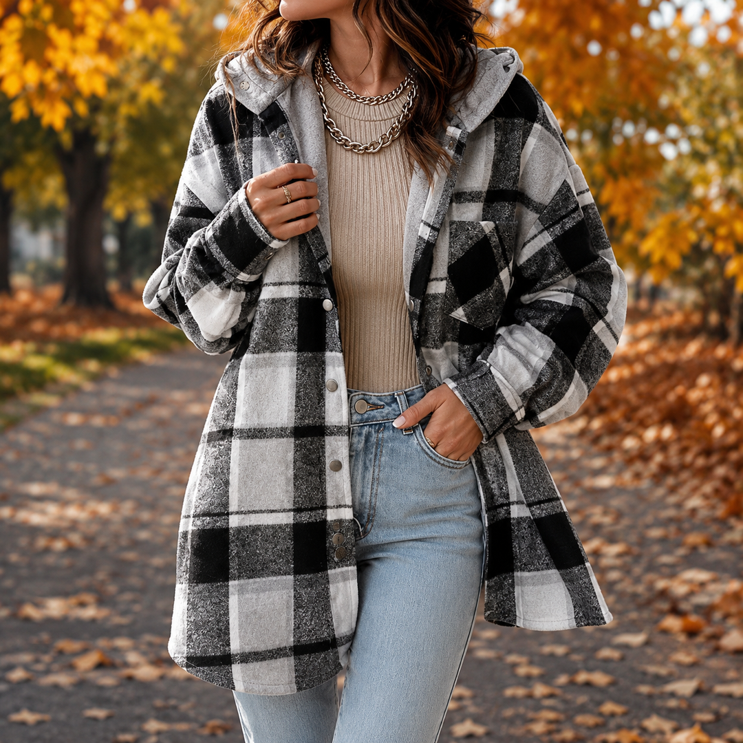 Ninon™ | Soft Flannel Jacket with Hood