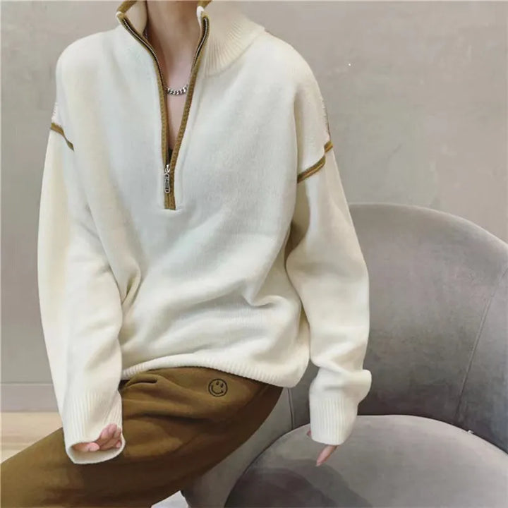 Yanis - Loose Jersey with Half-Zip