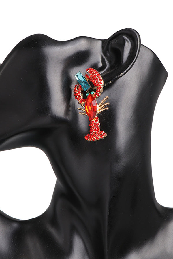 Fashionable Diamond Lobster-shaped Holiday Earrings
