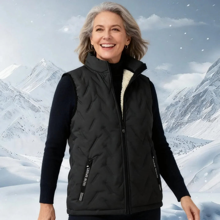 Stevie Quilted Sleeveless Wool Vest - Elena Harper