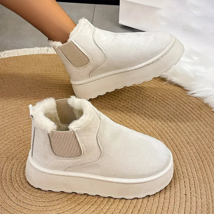 Casual Slip-On Boots Beige Easy and Comfortable Ideal for Daily Use - Elena Harper