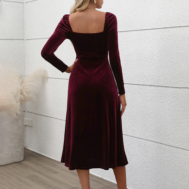Soft Velvet Effect Dress for Women - Ysaline