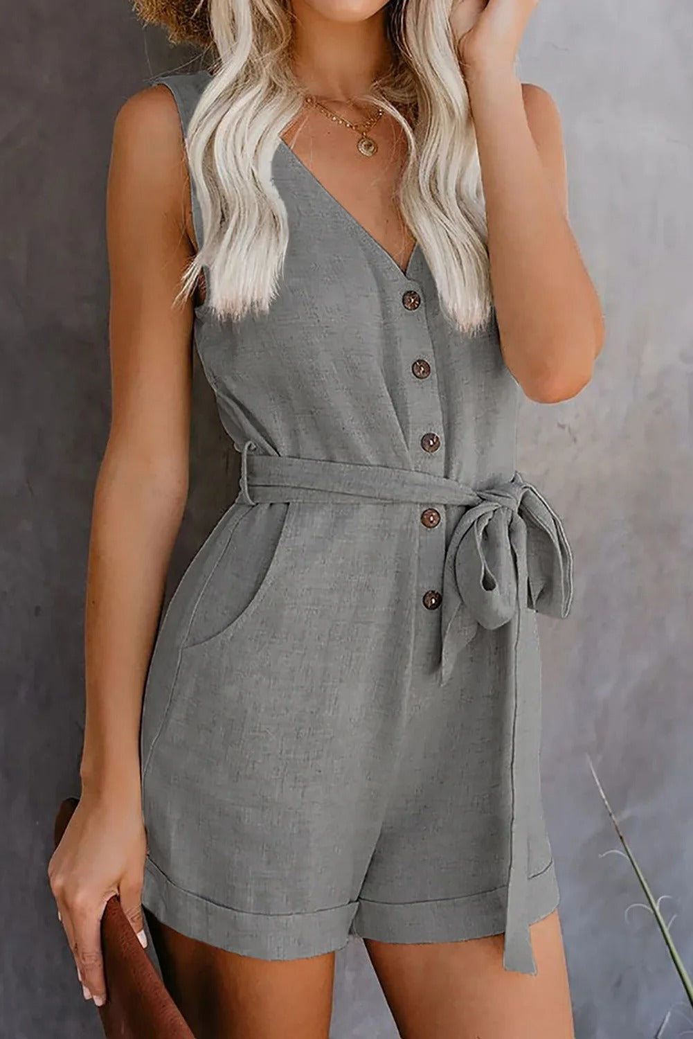 Stylish Short Jumpsuit with Pockets
